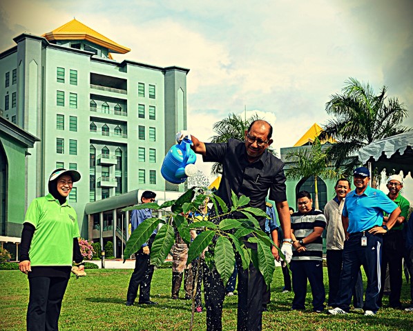 Deputy Minister of Defence, Dato Paduka Hj Mustappa bin Hj Sirat planted a tree called Tabebuia at MINDEF compound to promote and preserve Brunei's tropical environment